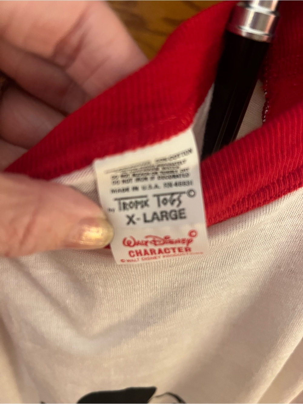 VINTAGE Disney Mickey Mouse Raglan Tee - Picture 3 of 5